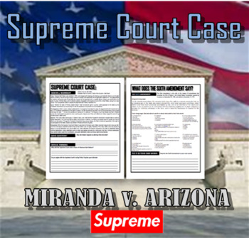 Supreme Court Case Miranda V Arizona Fifth Amendment By N Brown