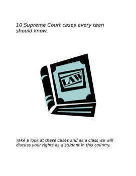 Preview of Supreme Court Cases students should know