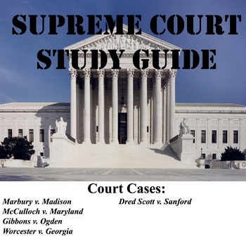 Preview of Supreme Court Study Guide