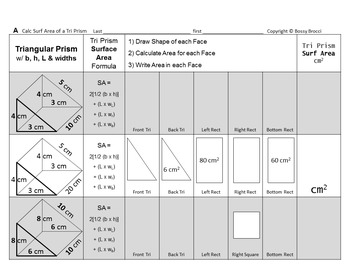 Preview of Surface Area Bundle E: PRISMS + Cubes + Triangular Rectangular & Square PYRAMIDS
