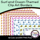 Surf and Ocean-Themed Clip Art Borders