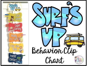 Surf's Up Clip Chart: Surfing Beach Themed Behavior Chart
