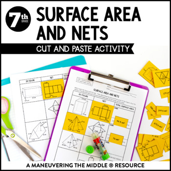Preview of Surface Area of Nets Activity | Surface Area of Prisms & Pyramids Activity
