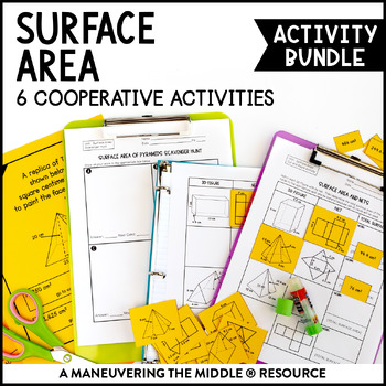 Preview of Surface Area Activity Bundle | Surface Area of Prisms & Pyramids Activities