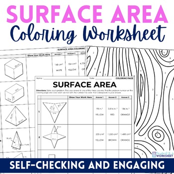 Preview of Surface Area Coloring Worksheet