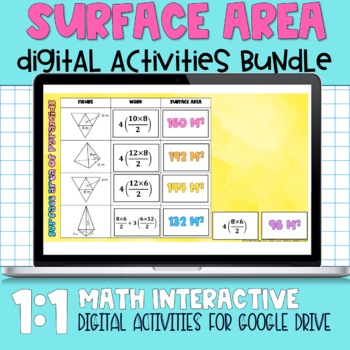 Preview of Surface Area Digital Activities and Notes