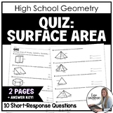 Surface Area - Geometry Quiz