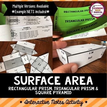 Preview of Surface Area Interactive Notes Activity
