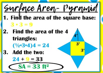 Preview of Surface Area Math Reference Cards