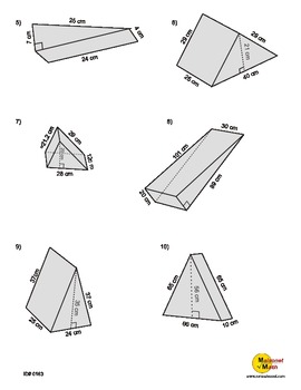 volume of triangular prism worksheet answer key