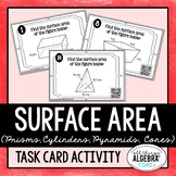 Surface Area (Prisms, Cylinders, Pyramids, Cones) | Task Cards