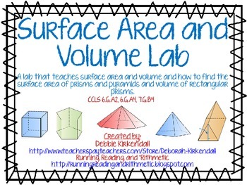 Preview of Surface Area (Prisms and Pyramids) and Volume Lab