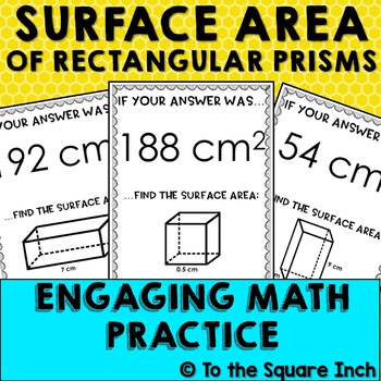 Preview of Surface Area of Rectangular Prisms Scavenger Hunt Practice Activity