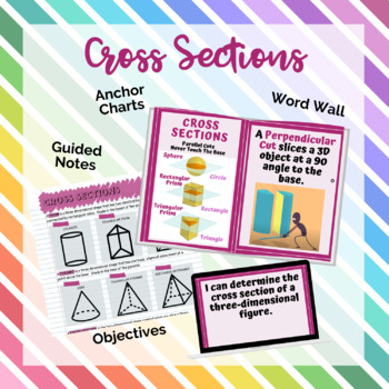Preview of Cross Sections Set: Guided Notes, Anchor Charts, Word Wall, Objective Poster