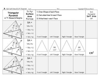 Preview of Surface Area Slides Bundle D: Triangular Rectangular Square Pyramids + Change