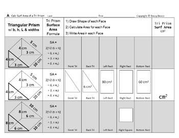 Preview of Surface Area Slides Bundle E PRISMS Cubes Triangular Rectangular Square PYRAMIDS