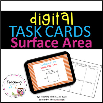 Preview of Surface Area Task Cards including Digital Version