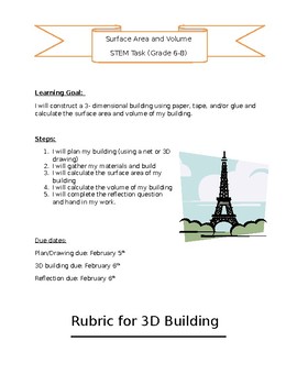 Preview of Surface Area & Volume Calculation 3D Building Assessment