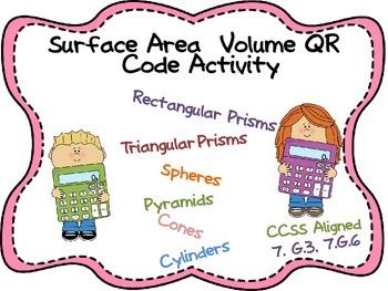 Preview of Surface Area & Volume QR Code Activity
