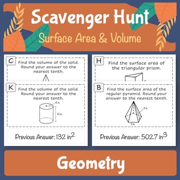Preview of Surface Area & Volume Scavenger Hunt