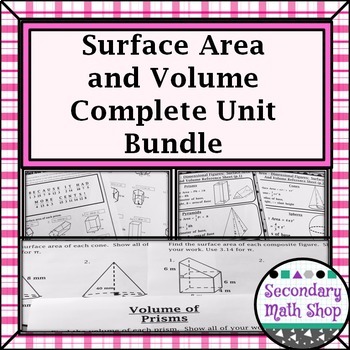 Preview of Surface Area & Volume - Unit 11: 3 - Dimensional Figures Unit Bundle!