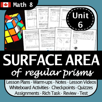 Preview of BC Math 8 Surface Area Unit: Engaging Lessons and Real-World Connections; PBL