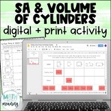 Surface Area & Volume of Cylinders Digital and Print Activ