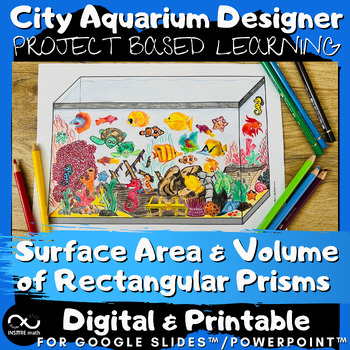 Preview of Surface Area & Volume of Rectangular Prisms Project Based Learning City Aquarium