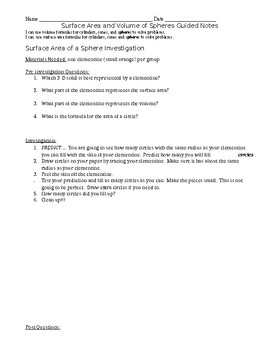 Preview of Surface Area (& Volume) of a Sphere