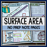 Surface Area and Nets No Prep Note Pages