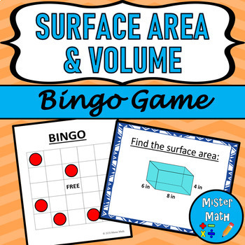 Preview of Surface Area and Volume Bingo Game