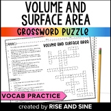 Surface Area and Volume Crossword Puzzle | Geometry Vocab 
