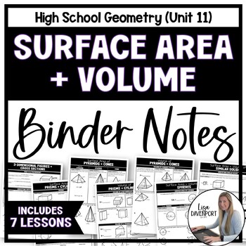Preview of Surface Area and Volume - Geometry Notes Bundle of Printables