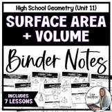Surface Area and Volume - Geometry Notes Bundle of Printables