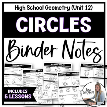 Preview of Circles - Geometry Notes Bundle of Printables