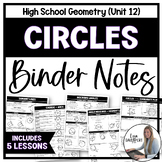 Circles - Geometry Notes Bundle of Printables