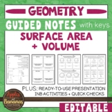 Surface Area and Volume - Guided Notes, Presentation, and 