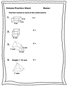 Surface Area and Volume Practice Sheets by Natalie Porter | TpT