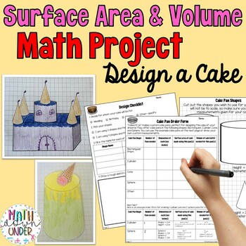 Preview of Surface Area and Volume Project - Design a Cake