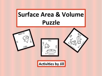 Preview of Surface Area and Volume Puzzle (Digital/PDF)