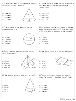 Surface Area and Volume Test & Study Guide (Editable!) by Olivia Rae