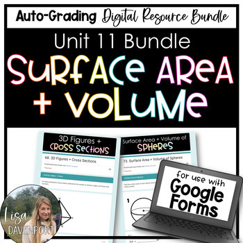Preview of Surface Area and Volume Geometry Google Forms Bundle