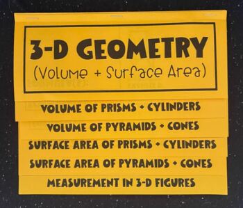 Preview of Surface Area and Volume of 3D Figures Foldable Notes - Fully Editable