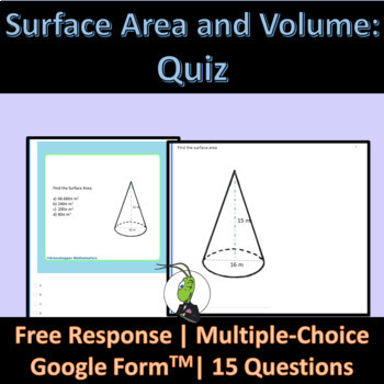 Preview of Surface Area and Volume of Prisms, Pyramids and more Quiz for Google Forms