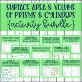 Surface Area and Volume of Prisms and Cylinders Activity Bundle