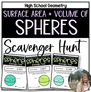 Preview of Surface Area and Volume of Spheres - Geometry Scavenger Hunt