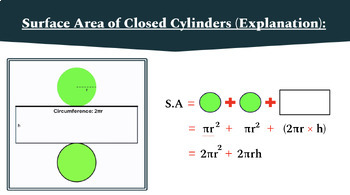 Preview of Surface Area of Cylinders Slides