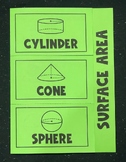 Surface Area of Cylinders, Cones, and Spheres Foldable Not