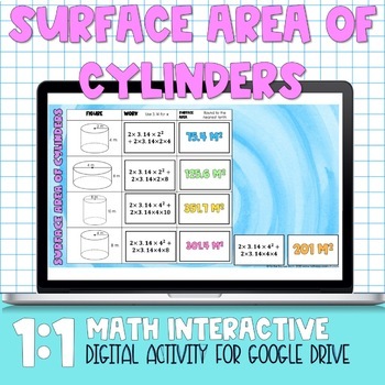 Preview of Surface Area of Cylinders Digital Practice Activity