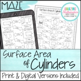 Surface Area of Cylinders Worksheet - Maze Activity